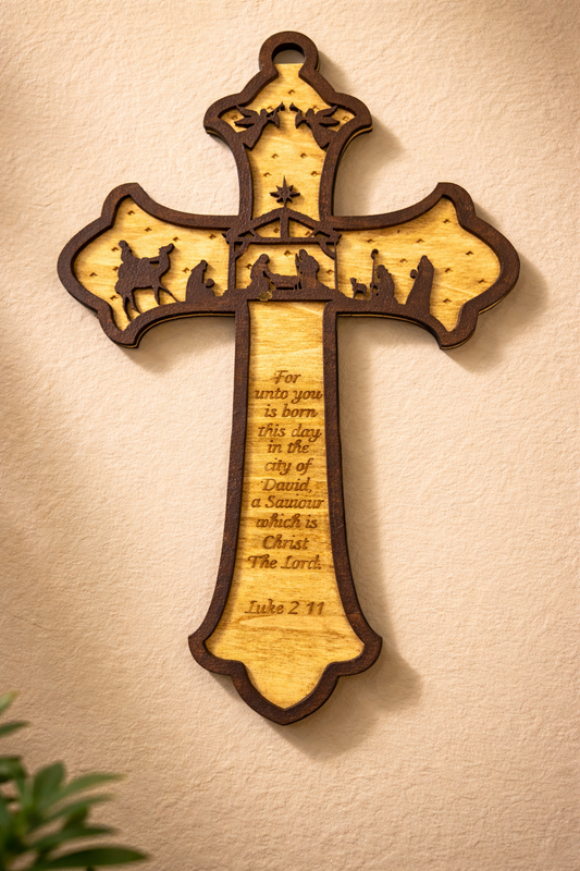 Luke 2:11 Scripture Wall Cross