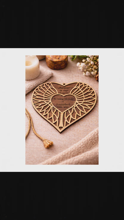 Custom Memorial Ornament for Pets or Loved Ones | Personalized 3D Layered Wood Memorial Keepsake