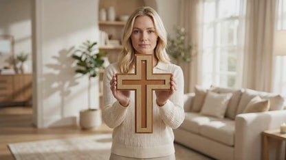 Layered Wood Cross Wall Hanger - Elevate Your Wall Decor